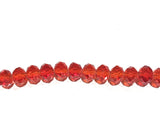 Glass Beads, Red Beads, Rondelle Beads, Faceted Glass Beads, Beading Supplies, 8X6mm Glass Beads, DIY Jewelry, Jewelry Supplies, 72 pieces