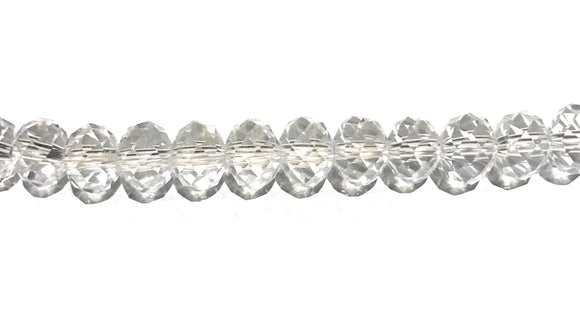 Clear Beads , Glass Beads, Faceted Glass Rondelle Quartz Beads, DIY Jewelry, Jewelry Making Beads, Jewelry Supplies, 8X6mm