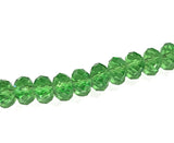 Rondelle Beads, Crystal Beads, Glass Beads, Faceted Glass Beads, Green Glass Beads, Green Beads, Jewelry Supplies, Beading Supplies, 8X6mm