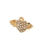 Wing Charms, Gold Heart Charms, Wings Gold Charms, DIY Jewelry, Jewelry Making , Jewelry Supplies, Jewelry findings