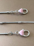 European Bracelet, Snake Chain Bracelet, Heart Bracelet, Pink Heart Bracelet, Diy Bracelet, Bracelet Findings, Bracelet Making, Heart Clasp