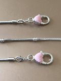 European Bracelet, Snake Chain Bracelet, Heart Bracelet, Pink Heart Bracelet, Diy Bracelet, Bracelet Findings, Bracelet Making, Heart Clasp
