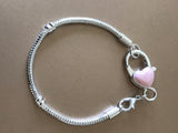European Bracelet, Snake Chain Bracelet, Heart Bracelet, Pink Heart Bracelet, Diy Bracelet, Bracelet Findings, Bracelet Making, Heart Clasp