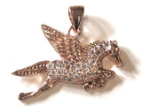 Rose Gold Horse Pendant , Pave Findings, Pegasus Charm, DIY Jewelry, Jewelry Making, Jewelry Supplies, Horse Pendant, Good Luck Charm, Horse