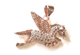 Rose Gold Horse Pendant , Pave Findings, Pegasus Charm, DIY Jewelry, Jewelry Making, Jewelry Supplies, Horse Pendant, Good Luck Charm, Horse