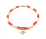 Girls Beaded Necklace with Angel Wing Charm, Princess Gifts for Children, Beaded Jewelry for Kids