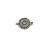 Pave Disc Connector, Micro pave Connector, Silver Disc Connector, Jewelry Making Supplies, Bracelet Connector, Disc Connector, DIY Jewelry
