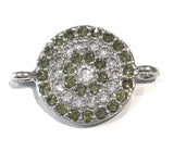 Pave Disc Connector, Micro pave Connector, Silver Disc Connector, Jewelry Making Supplies, Bracelet Connector, Disc Connector, DIY Jewelry