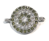 Pave Disc Connector, Micro pave Connector, Silver Disc Connector, Jewelry Making Supplies, Bracelet Connector, Disc Connector, DIY Jewelry