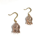 Buddha Earrings, Religious Jewelry, Spiritual Jewelry, Buddhist Jewelry, Pave Earrings, Buddha Jewelry, Rose Gold Buddha , Spiritual Gift