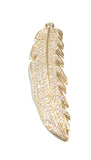 CZ Pave Leaf Charms, Feather Charm, Jewelry Supplies, Jewelry Making, CZ Micro Pave Charms, Gold Plated Charms, Large Charms, Diy Jewelry