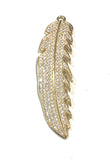 CZ Pave Leaf Charms, Feather Charm, Jewelry Supplies, Jewelry Making, CZ Micro Pave Charms, Gold Plated Charms, Large Charms, Diy Jewelry