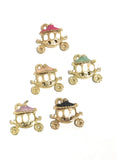 5 Pc Gold Carriage Charms, Carriage Charms, Gold Charms, Princess Charms, Princess Carriage Charms, Fairy Charms, Jewelry Findings, Princess