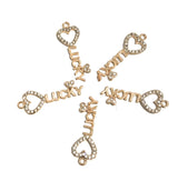 Lucky Charm, Word Charms, Heart Charm, Key Charm, Heart Key Charm, Jewelry Findings, Bulk Charms, Wholesale Charms, Gold Charms, DIY Jewelry