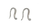 Pave Ear Wires, CZ Micro Pave Ear Wires, CZ Ear Wire, Earring Components, Silver Ear Wires, Jewelry Supplies, DIY Jewelry, Ear Wire -1 Pair