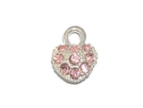 Silver Heart Charms, Heart Charms, Rhinestone Heart Charm, Blue Heart Charm, Pink Heart Charm, Jewelry Findings, DIY Jewelry, Love Charms