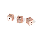 CZ Micro Pave Beads, Pave Beads, Spacer Beads, Jewelry Findings, Bulk Beads, CZ Beads, Pave Spacer Beads, Jewelry Supplies, 6x6x6mm