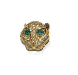 Leopard Head Beads, Pave Beads, Rose Gold Leopard Bead, Gold Leopard Head Bead, Micro Pave Bead, Animal Beads, Jewelry Findings, 11x11x6mm