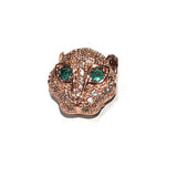 Leopard Head Beads, Pave Beads, Rose Gold Leopard Bead, Gold Leopard Head Bead, Micro Pave Bead, Animal Beads, Jewelry Findings, 11x11x6mm