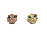 Leopard Head Beads, Pave Beads, Rose Gold Leopard Bead, Gold Leopard Head Bead, Micro Pave Bead, Animal Beads, Jewelry Findings, 11x11x6mm