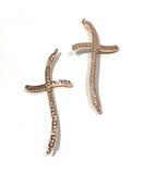 CZ Micro Pave Cross Charm Connector, Gold Plated Cross, Silver Cross Bracelet Connector, Jewelry Findings for DIY Jewelry Making, 1 Pc