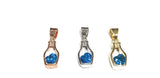 Silver Heart Pendant, Bottle Pendant, Pave Pendants, Jewelry Supplies for DIY Jewelry Making, Bulk Wholesale Pendant, 1 Pc
