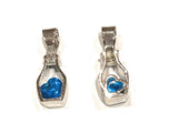 Silver Heart Pendant, Bottle Pendant, Pave Pendants, Jewelry Supplies for DIY Jewelry Making, Bulk Wholesale Pendant, 1 Pc