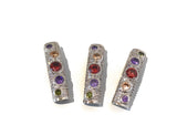 CZ Spacer Beads for Jewelry Making, Curved Tube Slider Beads, Large Hole Beads, Wholesale Bulk Jewelry Supplies 29x7x6mm1 ,Pc