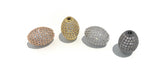 Oval Beads, Micro Pave Beads, CZ Pave Beads, Pave Spacer Beads, DIY Jewelry, Jewelry Findings, Egg Beads, Pave Beads, 16x11.5mm, 1 Piece