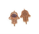 Evil Eye Connector, Jewelry Findings, Hamsa Hand Connector, CZ Pave Links, Micro Pave Findings, Bracelet Connector, CZ Links, 18x11x1.5mm,