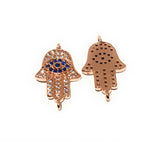 Evil Eye Connector, Jewelry Findings, Hamsa Hand Connector, CZ Pave Links, Micro Pave Findings, Bracelet Connector, CZ Links, 18x11x1.5mm,
