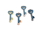 Turquoise Key Connector, CZ Micro Pave Connector, Jewelry Connector, Bracelet Links, Jewelry Findings, Jewelry Supplies, Jewelry Making