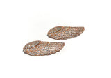 Rose Gold Wing Connector, CZ Micro Pave Bracelet Connector, Jewelry Supplies for DIY Jewelry Making, Feather Charm Links, 39x16x5mm