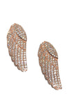 Rose Gold Wing Connector, CZ Micro Pave Bracelet Connector, Jewelry Supplies for DIY Jewelry Making, Feather Charm Links, 39x16x5mm