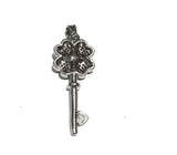 Pave Pendant, Silver Pendant, Flower Pendant, Necklace Supplies, Key Charm Pendant, Micro Pave Pendant, Jewelry Findings, Jewelry Making