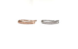 Wholesale Rose Gold Ear Wires, Silver Plated CZ Ear Wires, CZ Micro Pave Ear Wires, Jewelry Findings for Diy Jewelry Making, 1 Pair