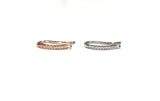 Wholesale Rose Gold Ear Wires, Silver Plated CZ Ear Wires, CZ Micro Pave Ear Wires, Jewelry Findings for Diy Jewelry Making, 1 Pair