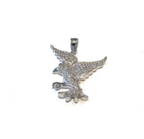 Sterling Silver Bird Pendant, CZ Micro Pave Animal Pendant, Jewelry Supplies for Jewelry Making, Wholesale Silver Pendant for DIY Jewelry
