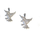 Sterling Silver Bird Pendant, CZ Micro Pave Animal Pendant, Jewelry Supplies for Jewelry Making, Wholesale Silver Pendant for DIY Jewelry