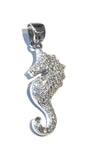 Seahorse Pendant, Seahorse Charm Pendant, Sterling Silver Pendant, Animal Pendant, Pave Pendant, Silver Pendant, DIY Jewelry, Jewelry Making