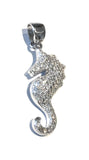 Seahorse Pendant, Seahorse Charm Pendant, Sterling Silver Pendant, Animal Pendant, Pave Pendant, Silver Pendant, DIY Jewelry, Jewelry Making