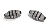 CZ Micro Pave Football Spacer Beads, Jewelry Supplies, Jewelry Findings for Jewelry Making