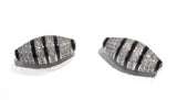 CZ Micro Pave Football Spacer Beads, Jewelry Supplies, Jewelry Findings for Jewelry Making