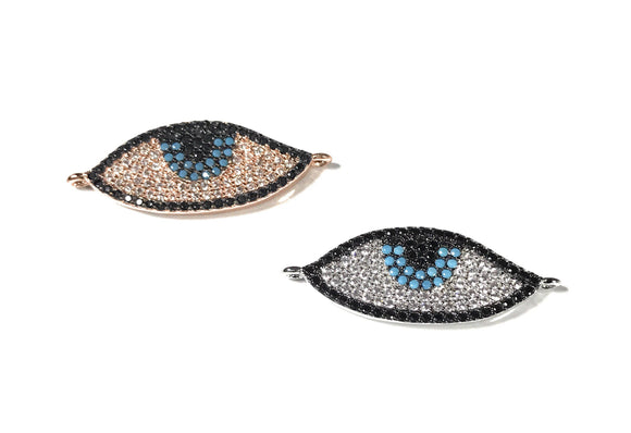 Horse Eye Connector, Horse Eye Link, Bracelet Connector, Jewelry Findings, Jewelry Supplies, Connector Links, CZ Links, CZ Micro Pave, DIY