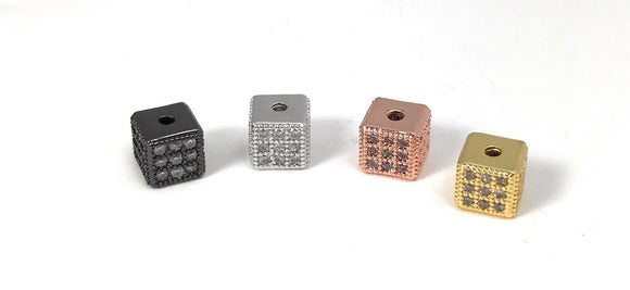 CZ Micro Pave Beads, Pave Beads, Spacer Beads, Jewelry Findings, Bulk Beads, CZ Beads, Pave Spacer Beads, Jewelry Supplies, 6x6x6mm