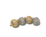 Micro Pave Magnetic Clasps, Pave Clasps, Round Magnetic Jewelry Clasps, Pave Clasps, CZ Micro Pave Clasps, Jewelry Clasps, 16.5x12mm, 1 Pc