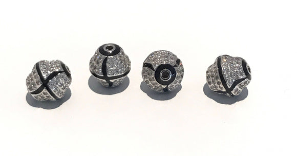 CZ Micro Pave Beads, Spacer Beads, Jewelry Findings for Jewelry Making, Jewelry Supplies, Bicone Beads, 12x11mm, 1 Pc