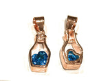 Silver Heart Pendant, Bottle Pendant, Pave Pendants, Jewelry Supplies for DIY Jewelry Making, Bulk Wholesale Pendant, 1 Pc