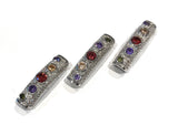 CZ Spacer Beads for Jewelry Making, Curved Tube Slider Beads, Large Hole Beads, Wholesale Bulk Jewelry Supplies 29x7x6mm1 ,Pc
