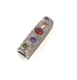 CZ Spacer Beads for Jewelry Making, Curved Tube Slider Beads, Large Hole Beads, Wholesale Bulk Jewelry Supplies 29x7x6mm1 ,Pc